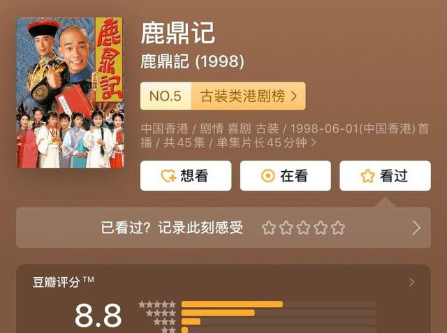 鹿鼎記豆瓣最新評分,科技重塑經典武俠世界